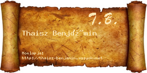 Thaisz Benjámin névjegykártya